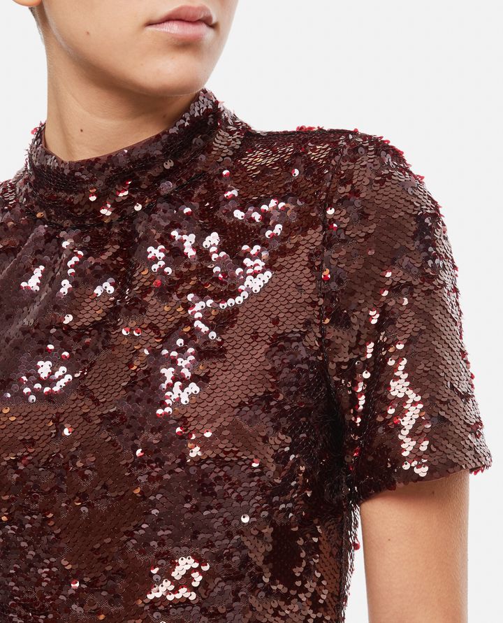 Self-Portrait - BROWN SEQUIN MAXI DRESS_4