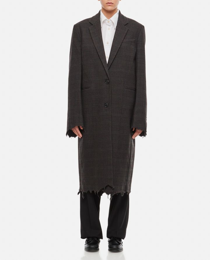 JW Anderson - SINGLE-BREASTED DISTRESSED WOOL COAT_1