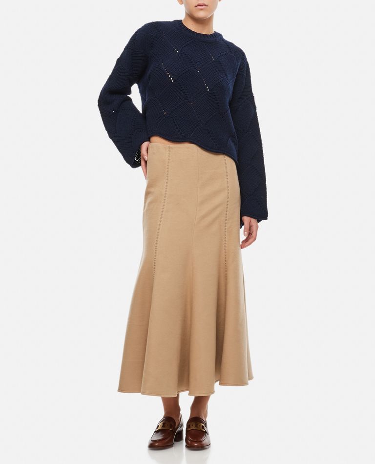 Gabriela Hearst  ,  Silk Pleated Midi Skirt  ,  Beige 42