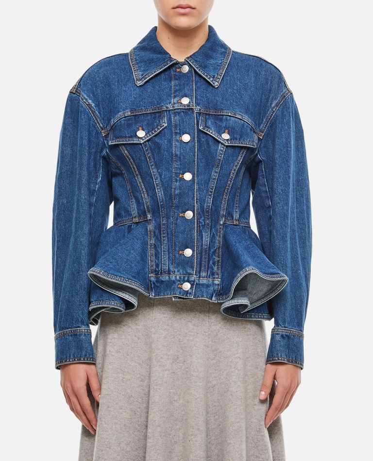 ROUCHED DENIM JACKET for Women Alexander McQueen sale Biffi