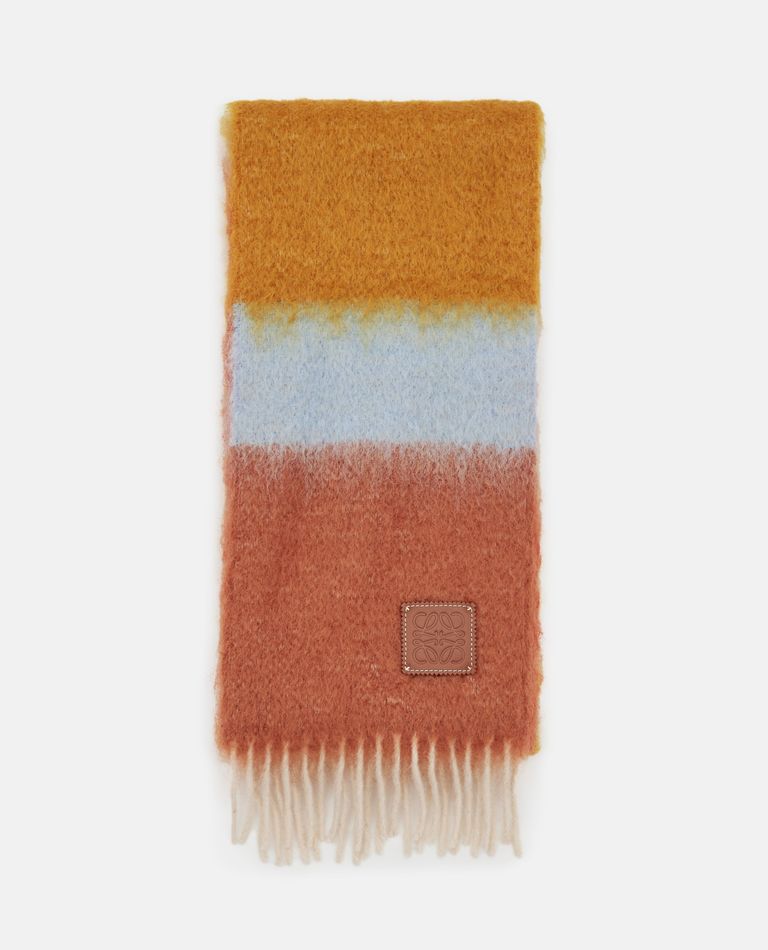 Loewe Color-block Stripe Wool & Mohair Scarf In Multicolor