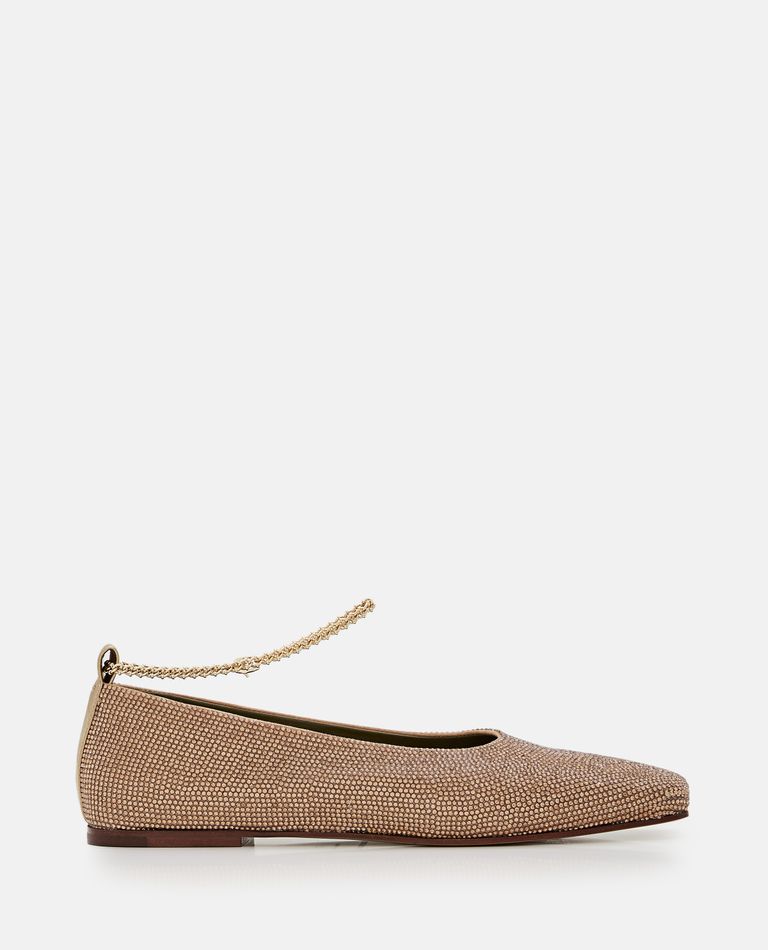 Shop Maria Luca Augusta Strass Ballet Flat Shoes In Gold