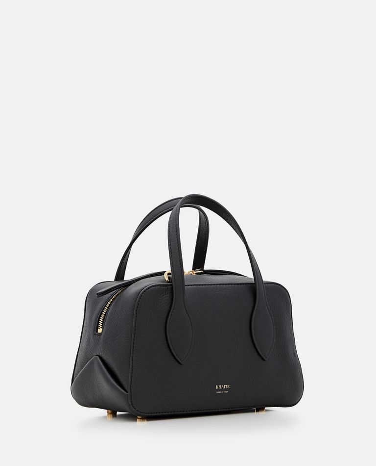 Shop Khaite Small Maeve Leather Crossbody Bag In Black