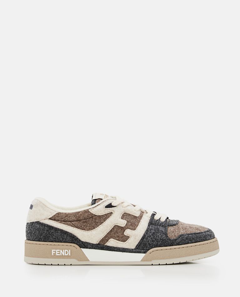 Fendi Men's Match FF-Logo Leather Low-Top Sneakers