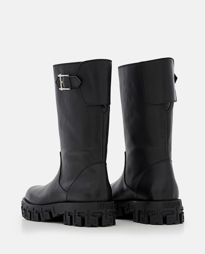 Versace - BELTED LEATHER BOOTS_3