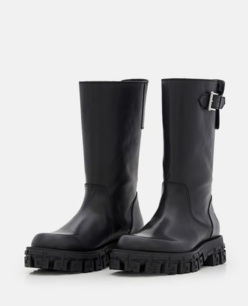 Versace - BELTED LEATHER BOOTS