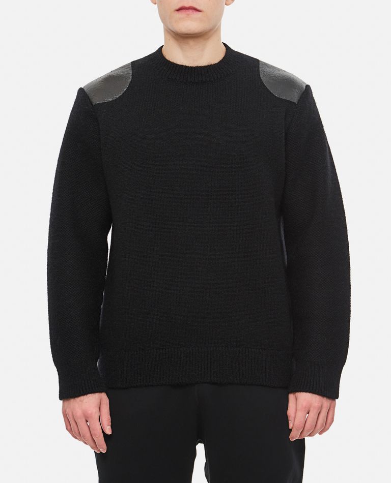 Shop Junya Watanabe Crewneck Sweater In Black