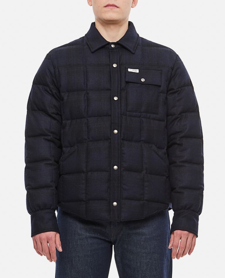 Fay Quilted Overshirt Jacket In Blue