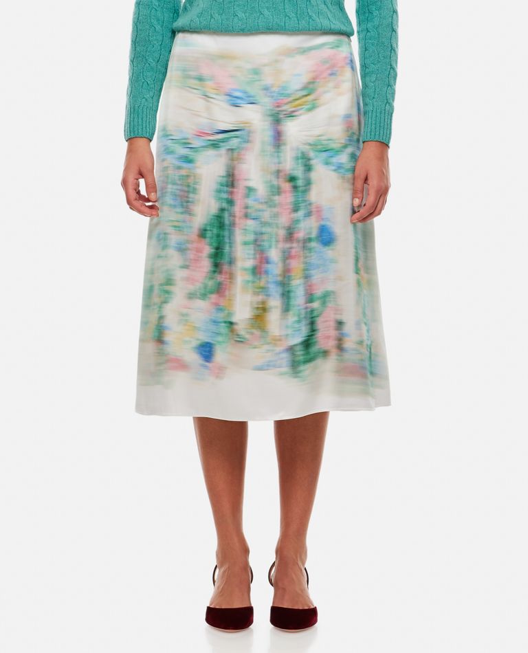 Loewe  ,  Silk Blend Midi Skirt  ,  White 38