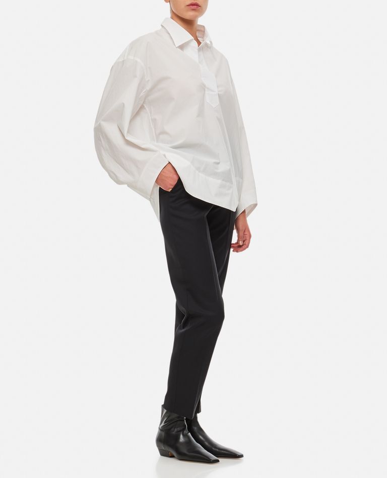 Shop Khaite Melan Cotton Shirt In Black