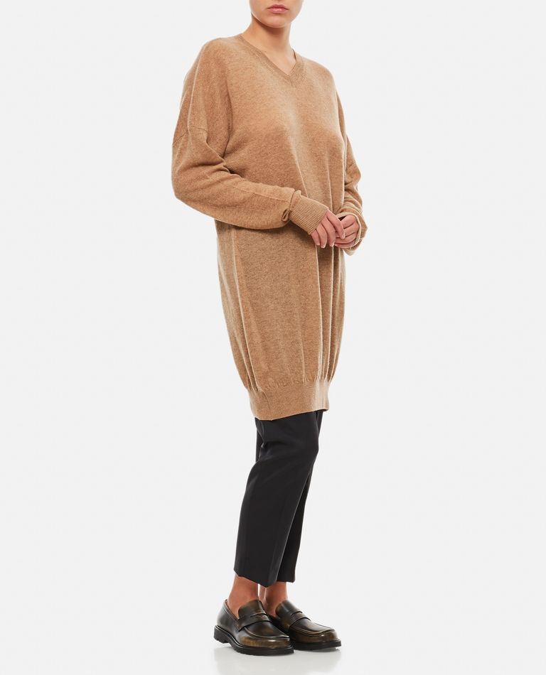 Shop Khaite Marano Featherwei Long Sweater In Brown