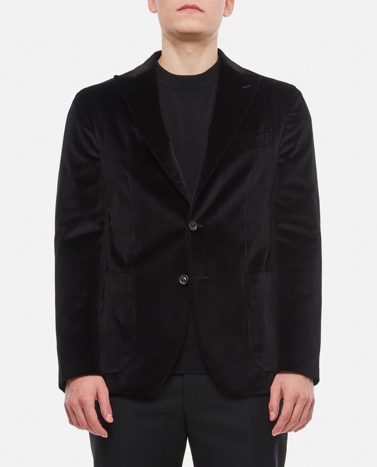 Shop Boglioli Single Breast Velvet K-jacket In Black