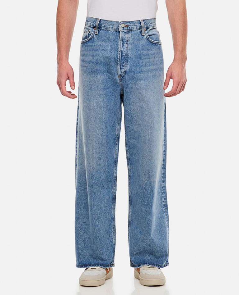 Agolde Low Rise Baggy Jeans In Sky Blue