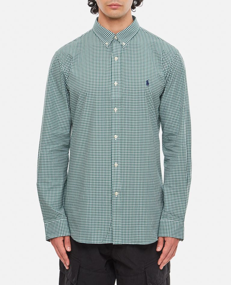 Shop Polo Ralph Lauren Long Sleeve Sport Shirt In Green