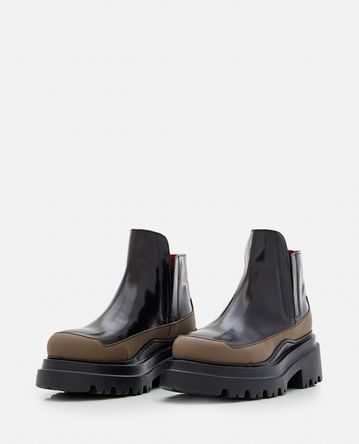 Plan C - BRUSHED LEATHER TRACK ANKLE BOOTS
