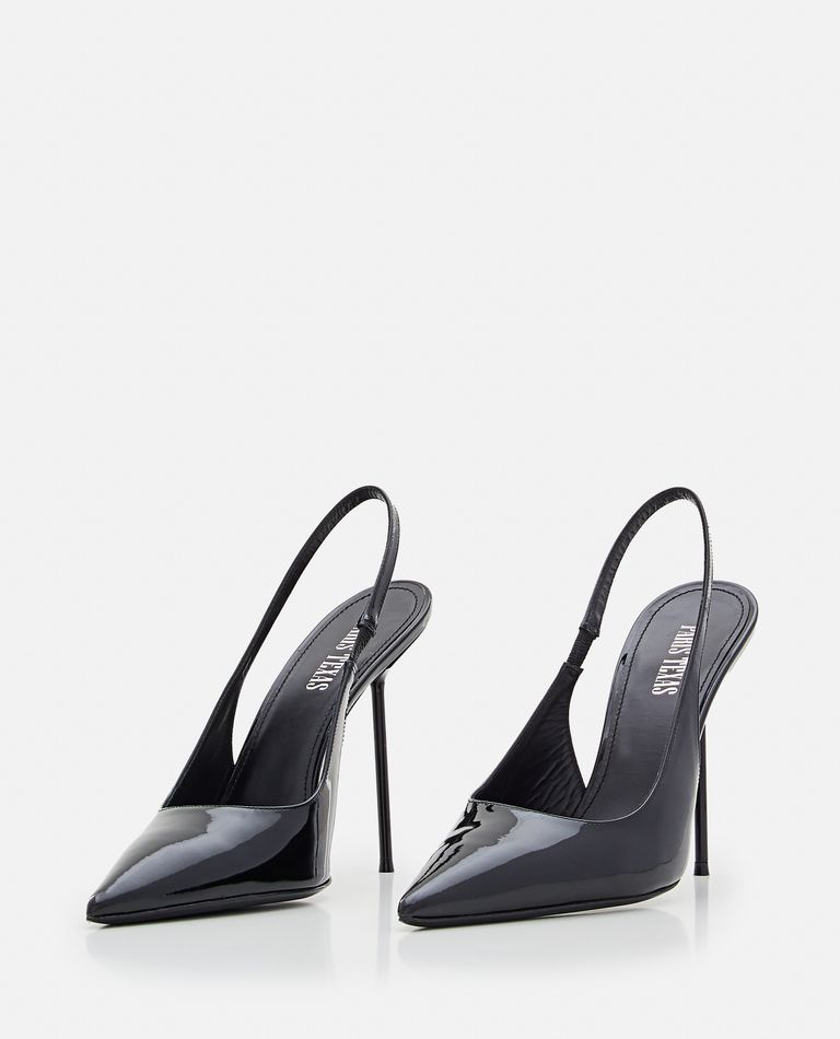 Shop Paris Texas 105mm Lidia Patent Leather Slingback Heels In Black