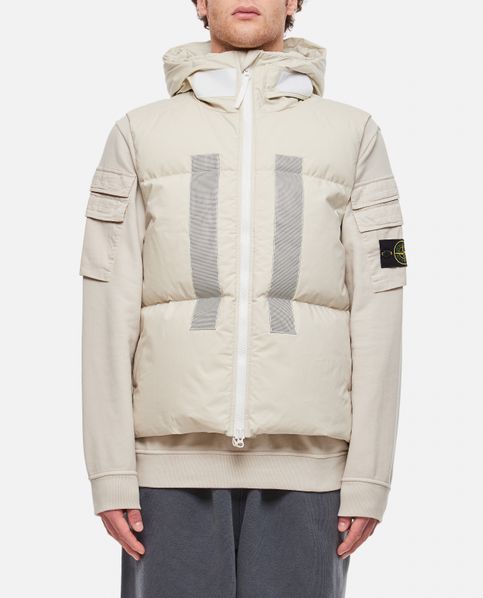 G09X2 STONE ISLAND MARINA_RUBBER WAX POPLIN DOWN for Men - Stone 