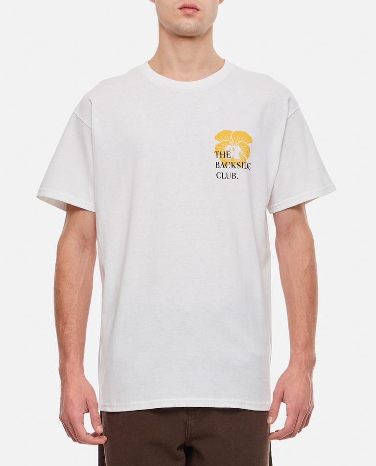 Backside Club  ,  T-shirt In Cotone Fiore  ,  Bianco S