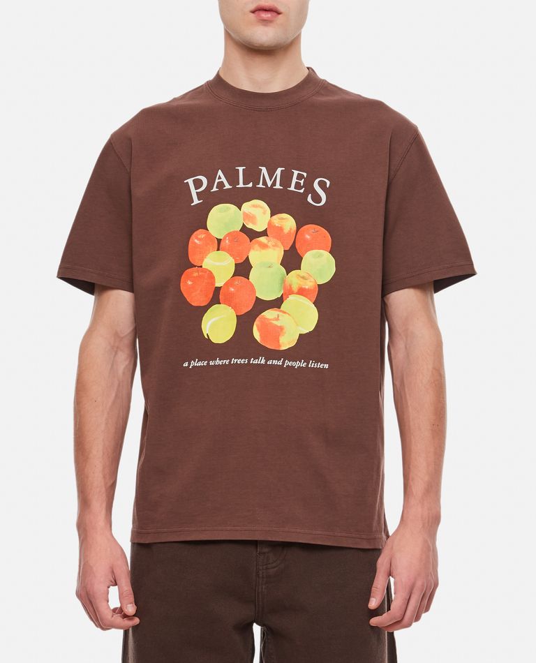 Palmes Cotton Apple T-shirt In Brown