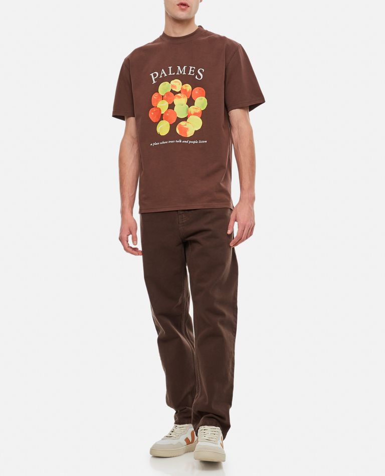 Shop Palmes Cotton Apple T-shirt In Brown