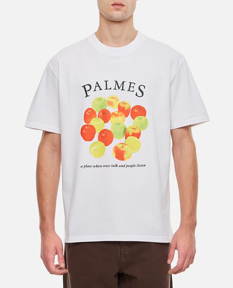 Palmes  ,  T-shirt In Cotone Mele  ,  Bianco S
