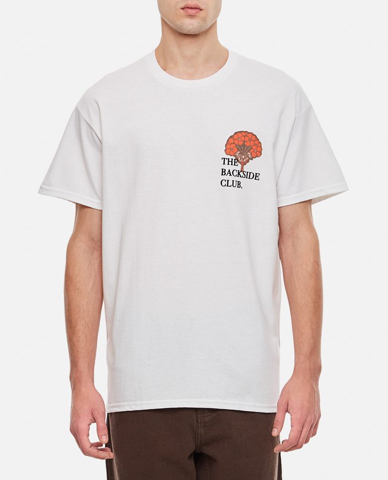 Backside Club  ,  Cotton Flower T-shirt  ,  White L