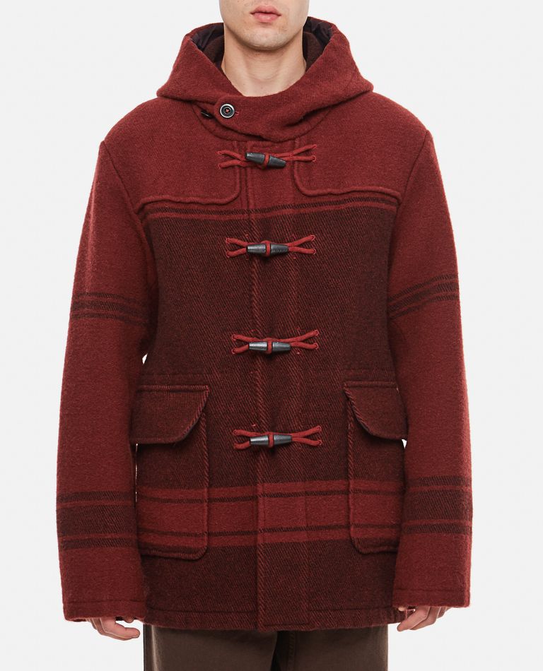 Shop C.p. Company C.p. Duffel Garment Dyed Coat In Red
