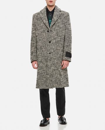 Versace - CAPPOTTO IN BOUCLE DI LANA DIAGONALE