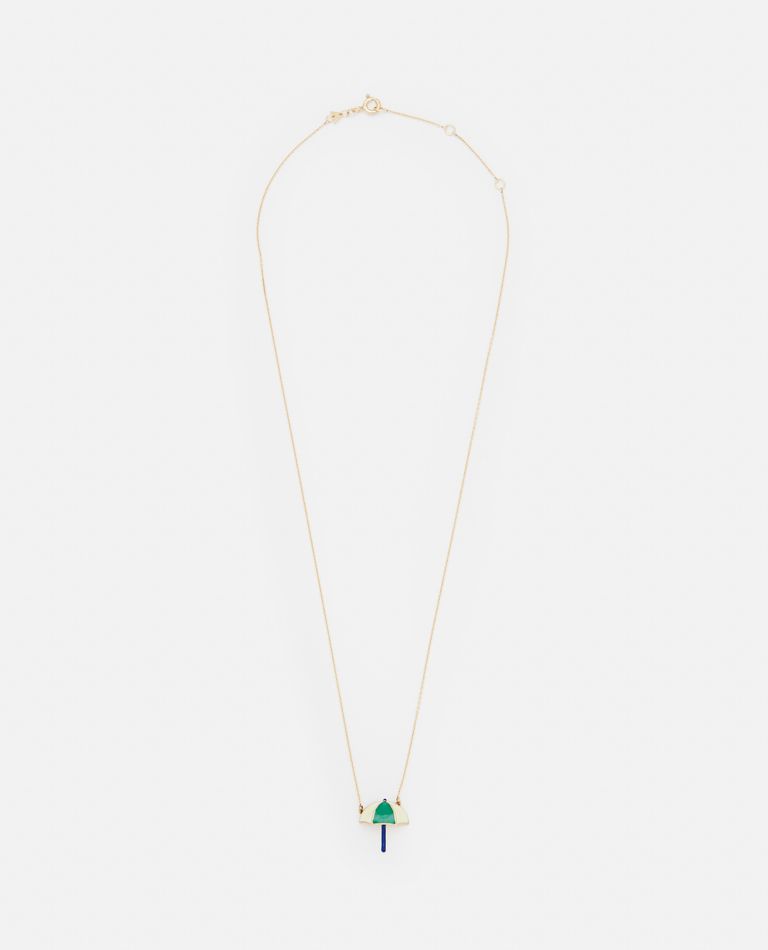 Aliita 9k Gold Sombrilla Polished Necklace In Green