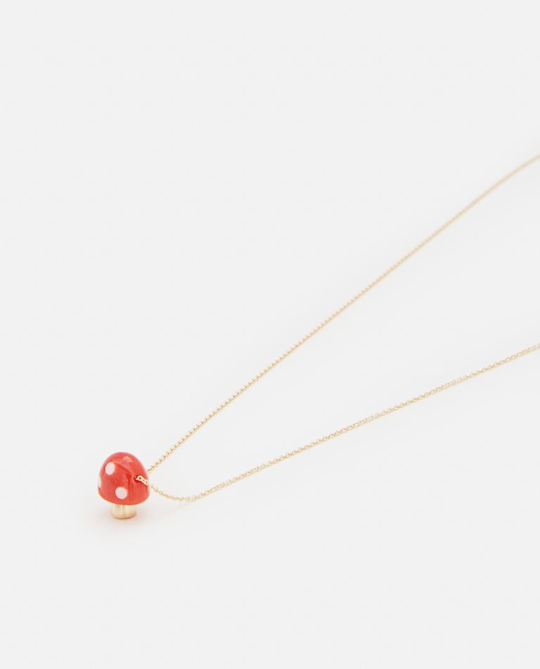 Shop Aliita 9k Gold Amanita Red W/white Pois Necklace