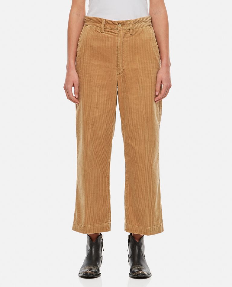 Polo Ralph Lauren Wide Leg Chino Cropped Pants In Green