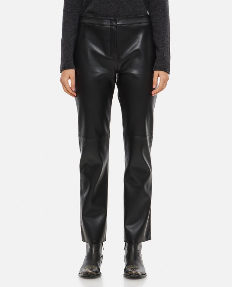 S Max Mara Wide Faux Leather Trousers In Black