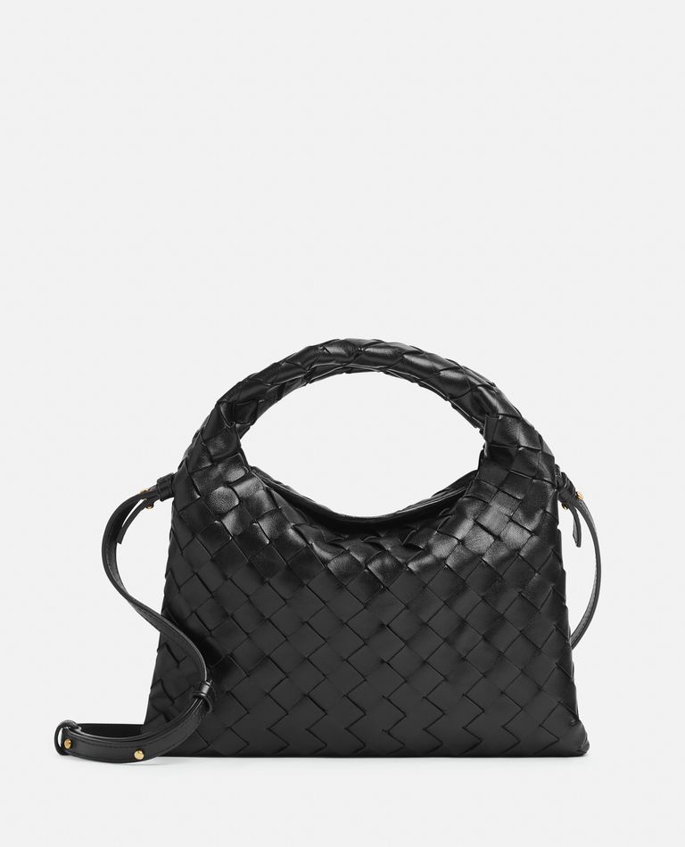 Bottega Veneta  ,  Mini Hop Hobo Leather Shoulder Bag  ,  Black TU