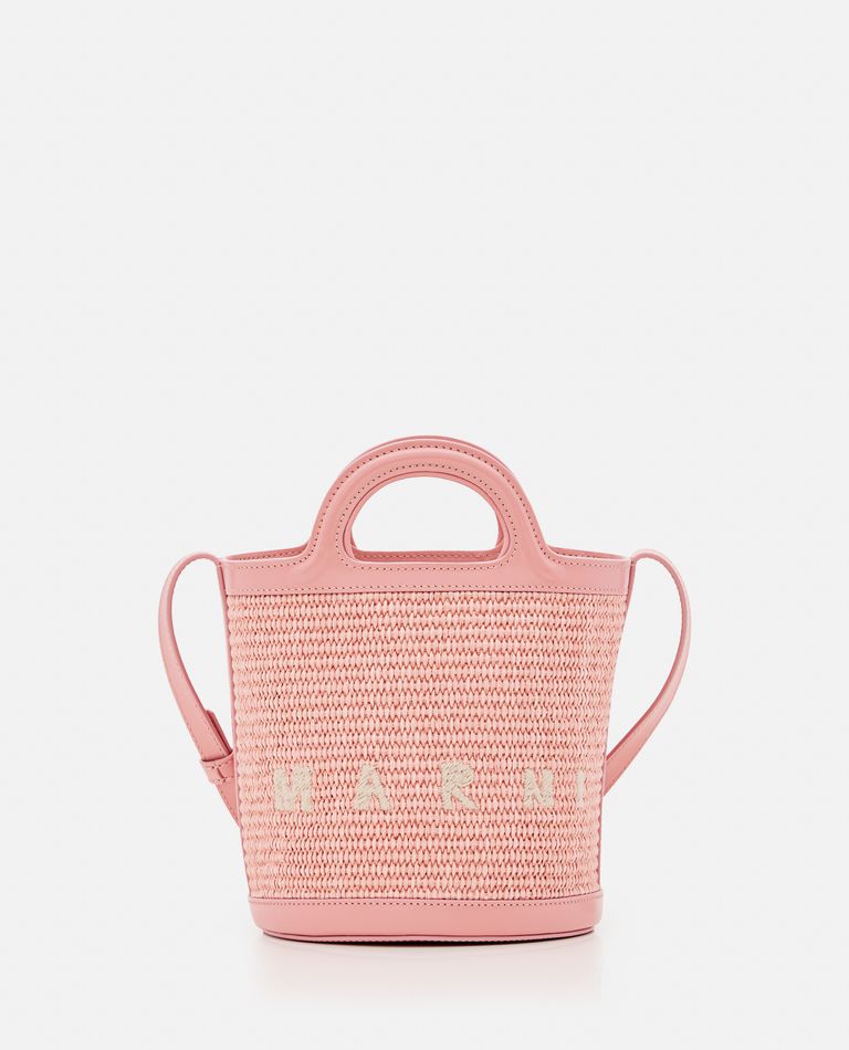 Marni  ,  Mini Tropicalia Raffia Bucket Bag  ,  Rosa TU
