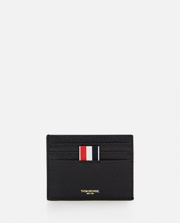 Thom Browne - CARD HOLDER WITH NOTE COMPARTMENT IN BLACK PEBBLE GRAIN
