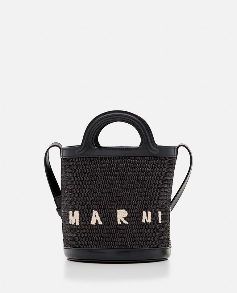 Marni  ,  Mini Tropicalia Raffia Bucket Bag  ,  Black TU