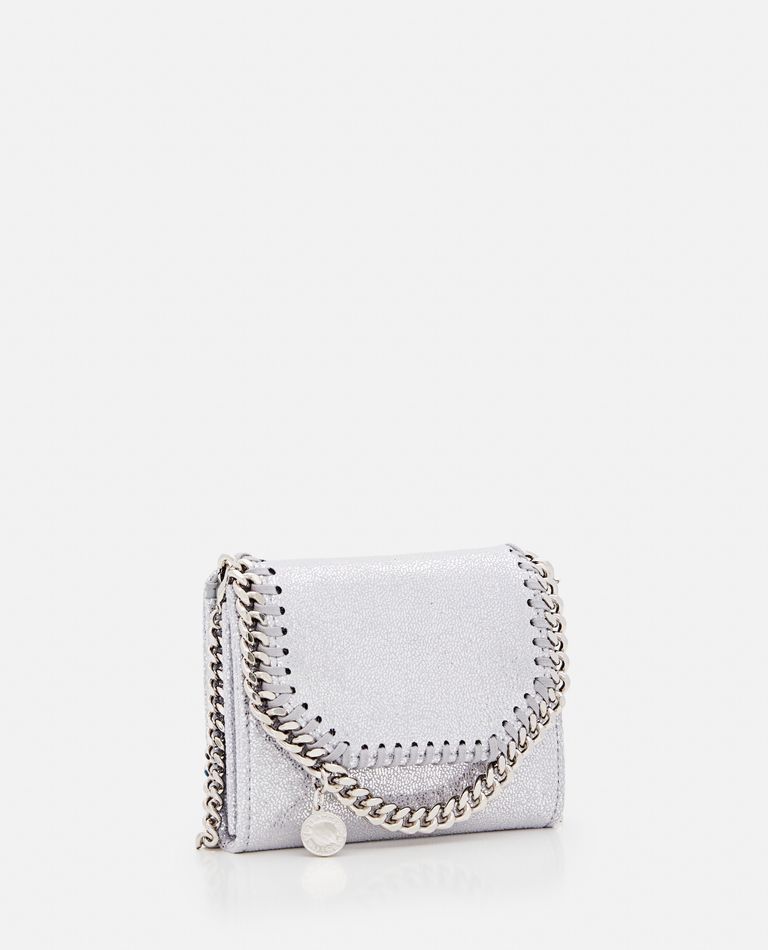 Shop Stella Mccartney Wallet W/ Chain Strap In Silver