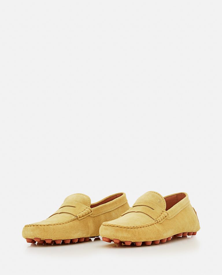 Shop Tod's Gommino Suede Loafers In Yellow