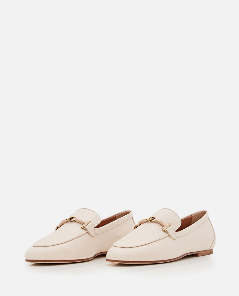 Tod's  ,  Flat Leather Loafers  ,  Rose 38