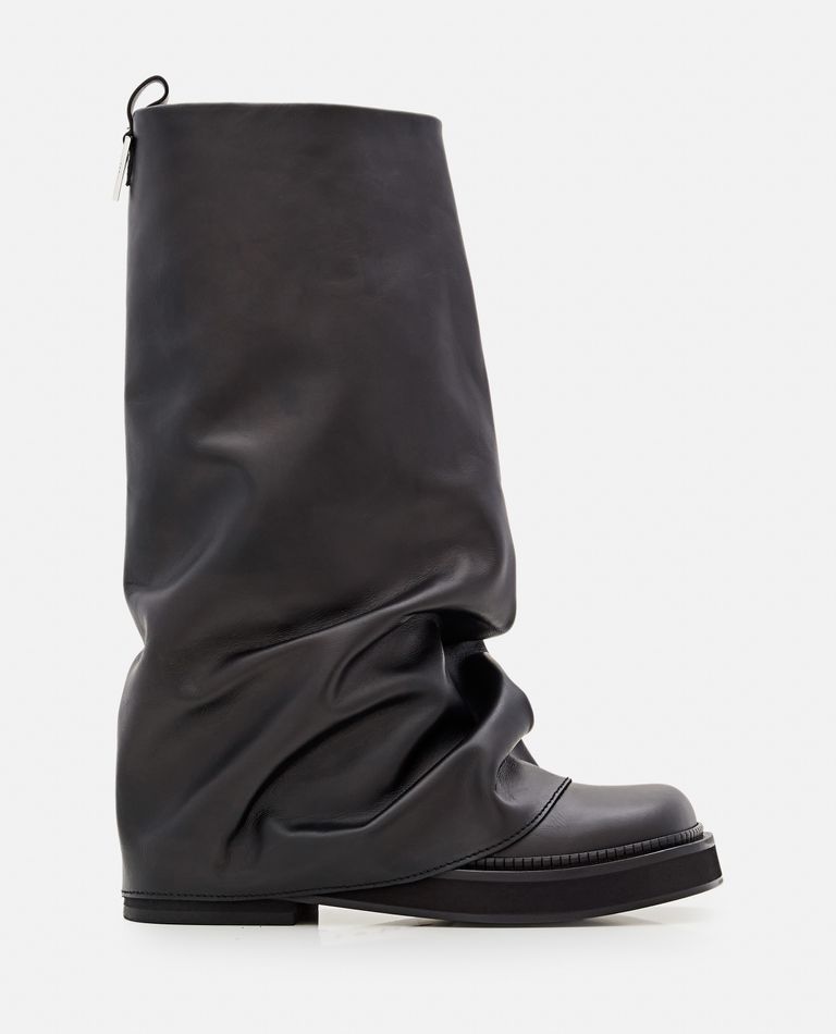 The Attico  ,  Robin Combat Leather Boots  ,  Black 38,5