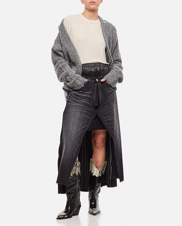 Shop Junya Watanabe Levi's Front Slit Skirt In Grey