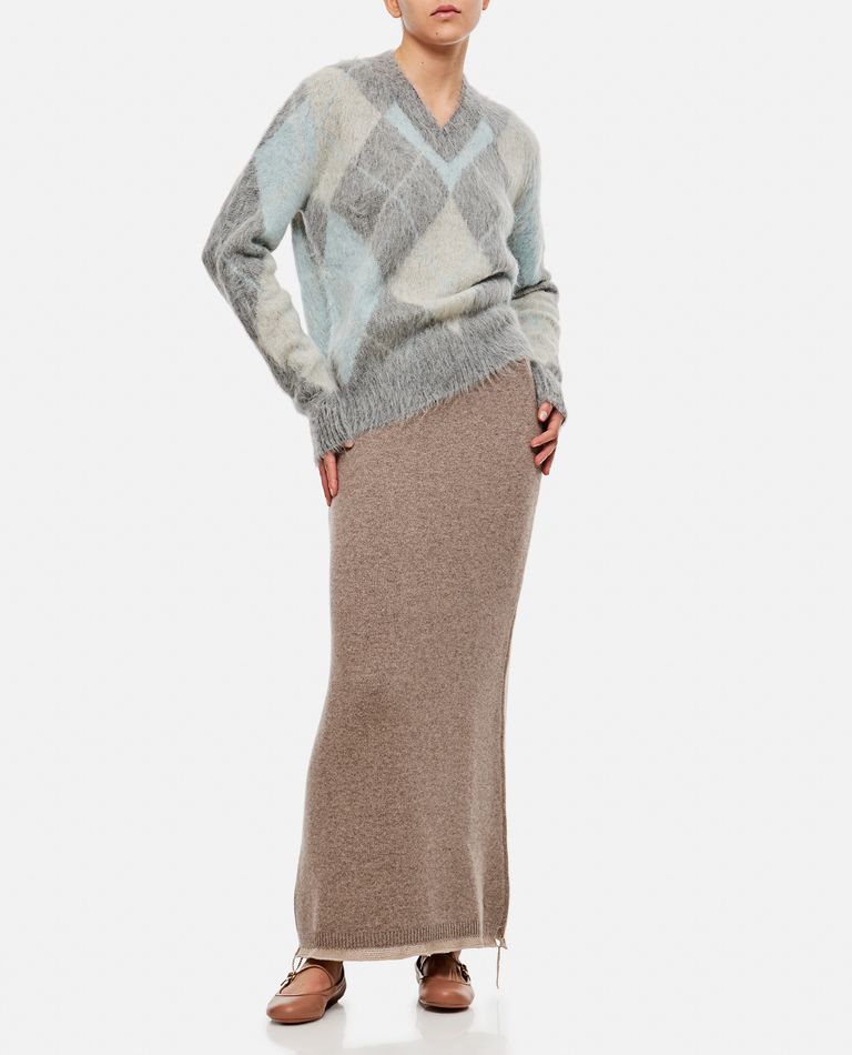 Shop Fendi Punk Lux Cashmere Skirt In Beige