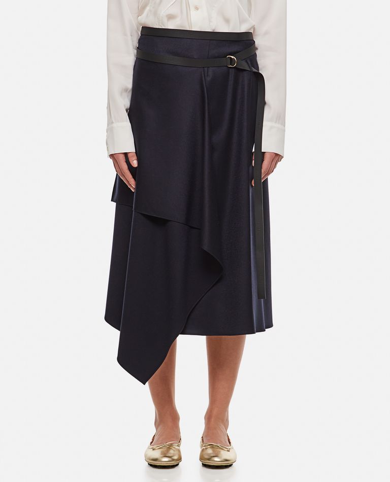 Fendi  ,  Flattened Wool Skirt  ,  Blue 42