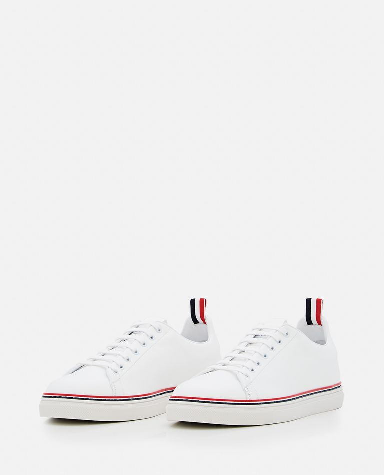 Thom Browne  ,  Calf Leather Tennis Shoes   ,  White 8