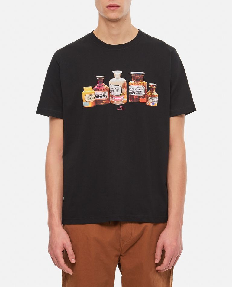 Ps By Paul Smith Bottles T-shirt In Black