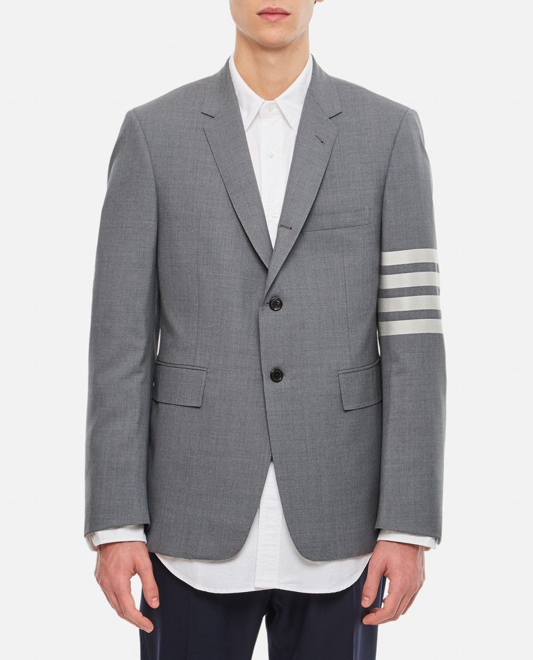 Shop Thom Browne Classic Sport Jacket In Grey