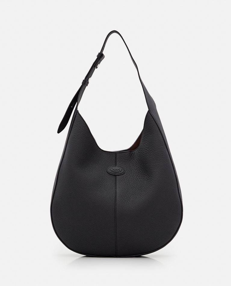 Shop Tod's Small Hobo Leather Bag In Black