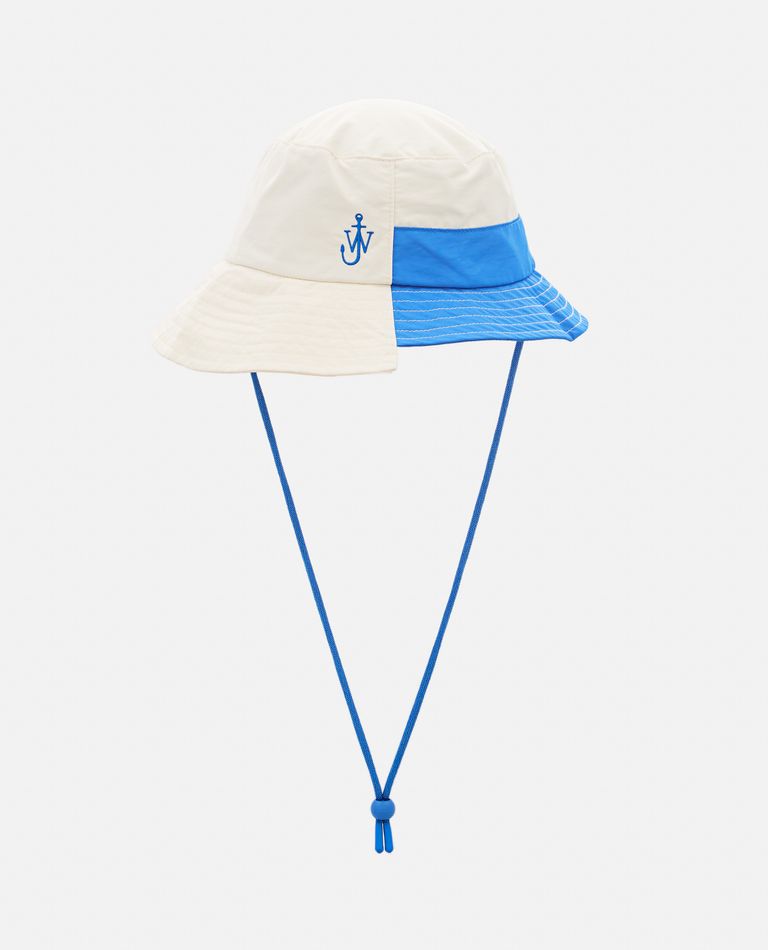 Shop Jw Anderson Asymmetric Bucket Hat In White