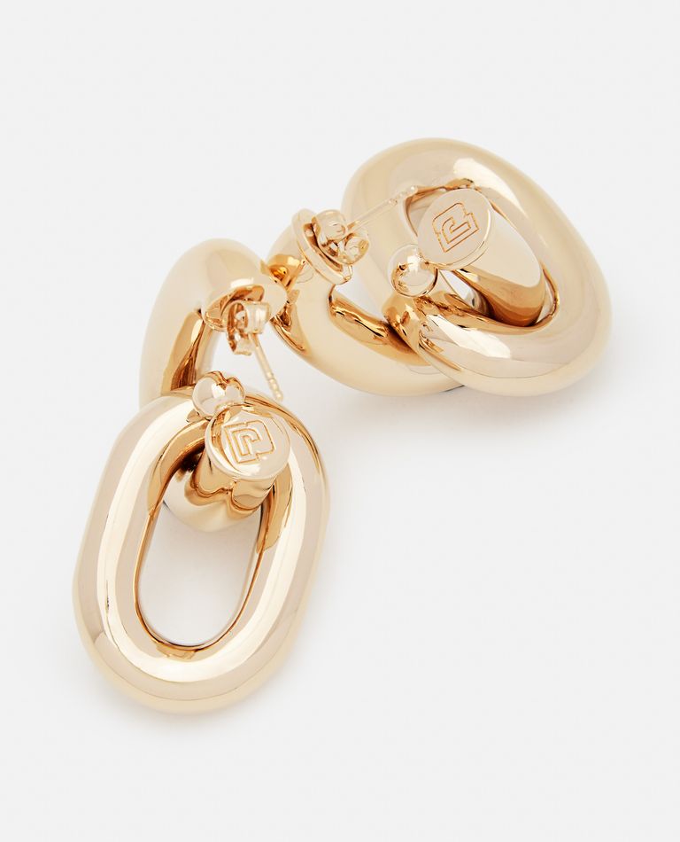 Rabanne Xl Link Double Hoop Earrings In Gold