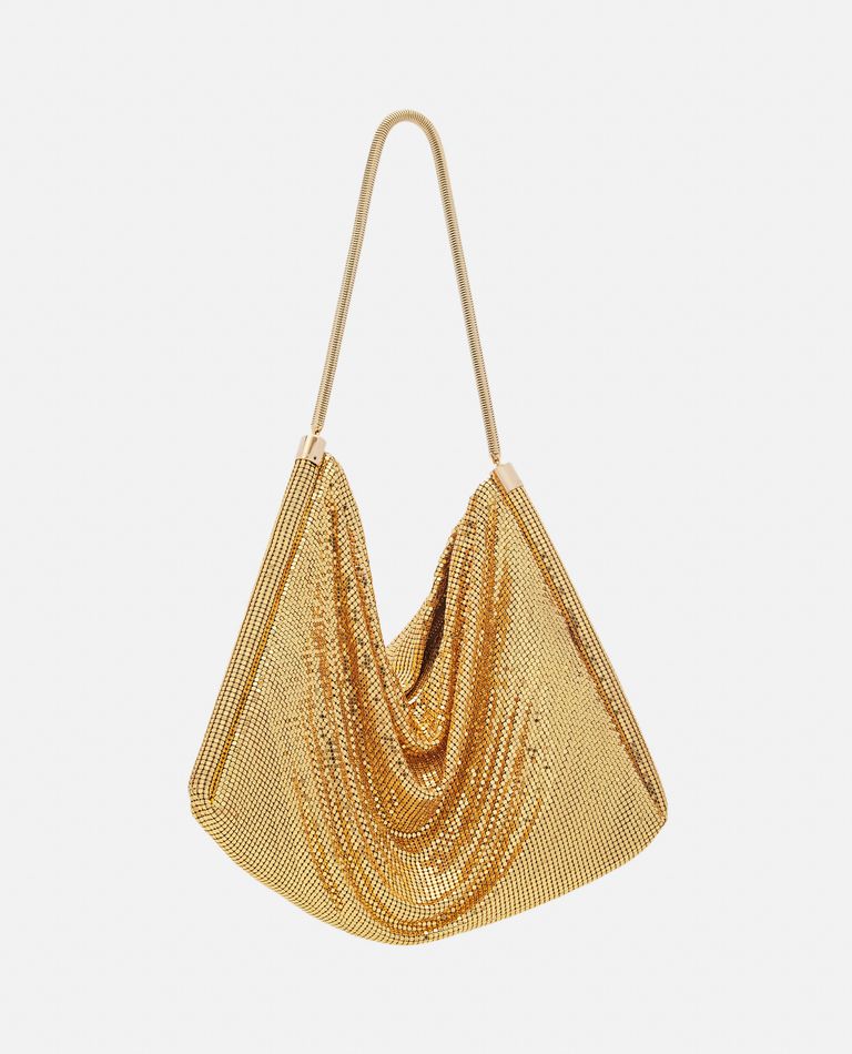 Shop Rabanne Pixel Tube Shoulder Bag In Gold